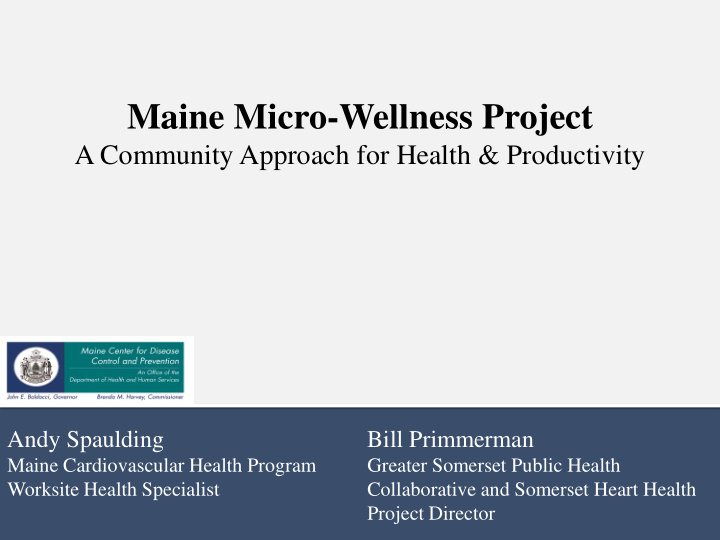 maine micro wellness project