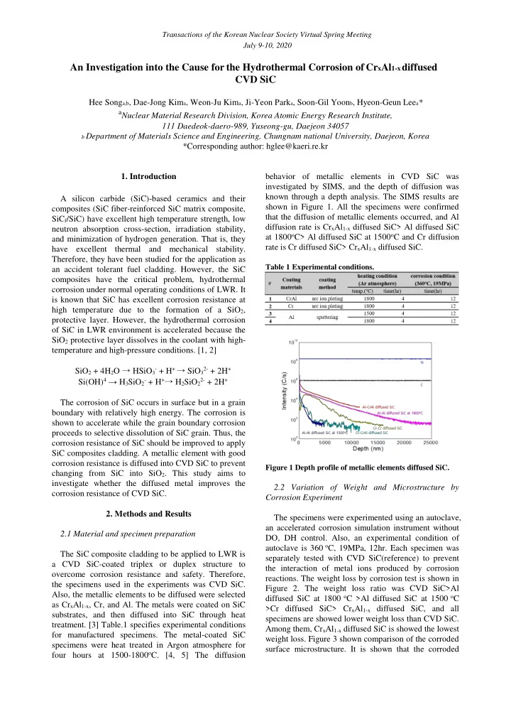 an investigation into the cause for the hydrothermal