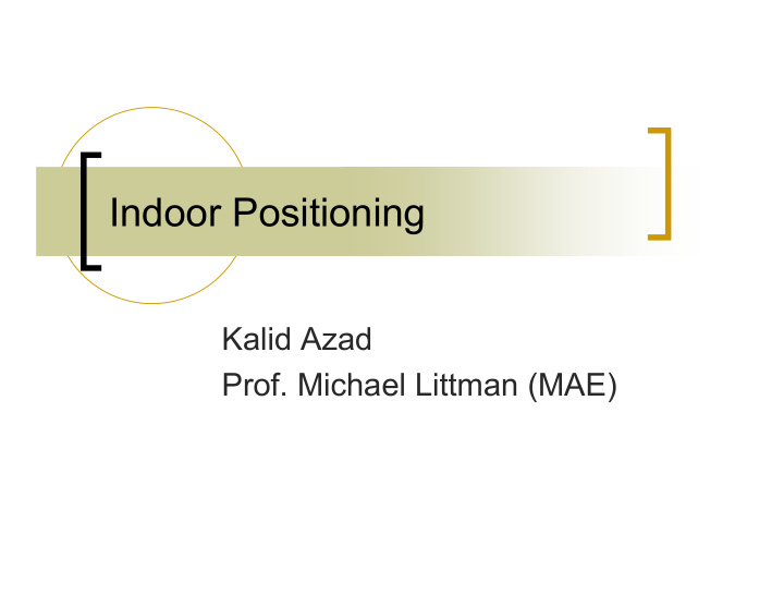indoor positioning