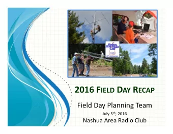 Our Field Day Planning Team  Member  Call  Leading  Tom Mahon  AB1NS  Safety Officer, Station