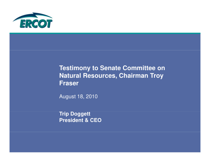 testimony to senate committee on y natural resources