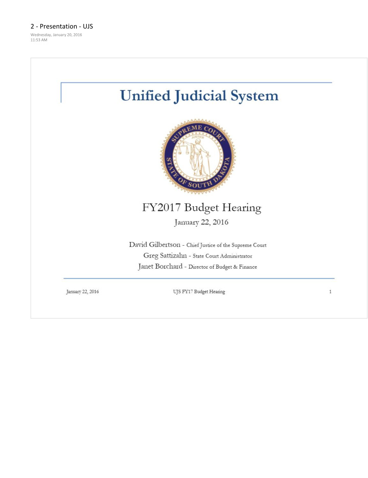 unified judicial system