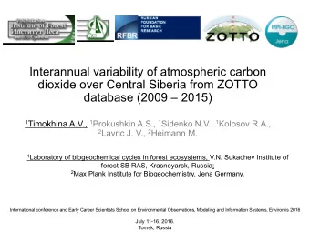 Interannual variability of atmospheric carbon  dioxide over Central Siberia from ZOTTO  database