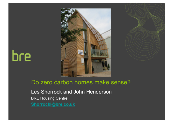do zero carbon homes make sense