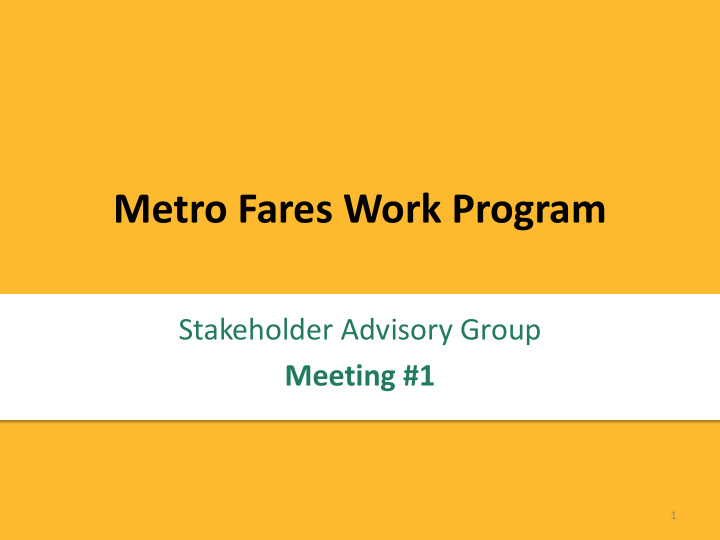 metro fares work program