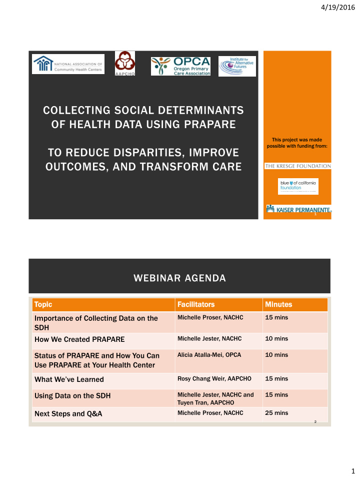 of health data using prapare