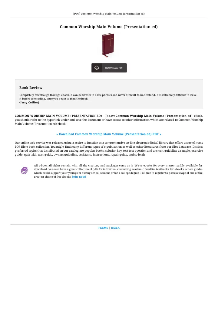 common worship main volume presentation ed common worship