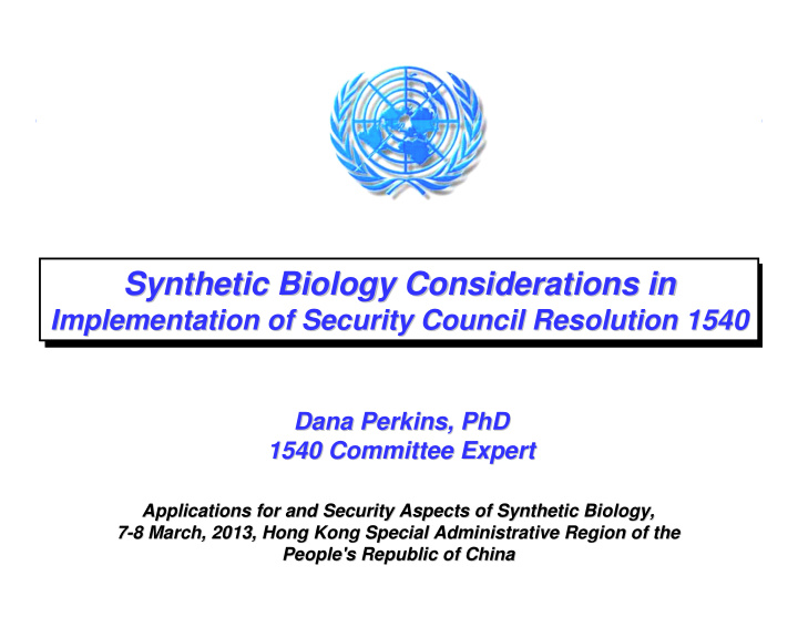 synthetic biology considerations in synthetic biology