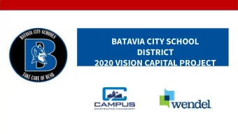 BATAVIA CITY SCHOOL  DISTRICT  2020 VISION CAPITAL PROJECT  BATAVIA CITY SCHOOL DISTRICT |  2020