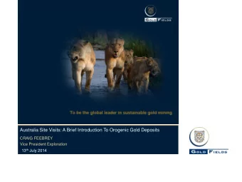 Australia Site Visits: A Brief Introduction To Orogenic Gold Deposits  CRAIG FEEBREY  Vice