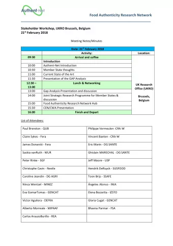 Food Authenticity Research Network ________________________________________________________________