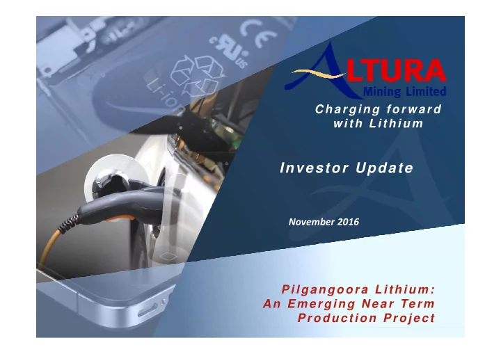 investor update
