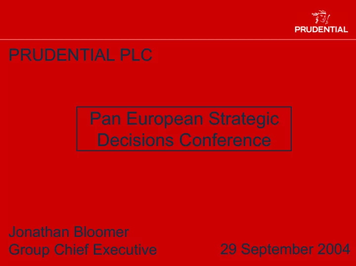 pan european strategic decisions conference