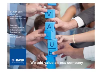We add value as one company BASF Capital Market Story__March 2012  Forward-looking statements  This