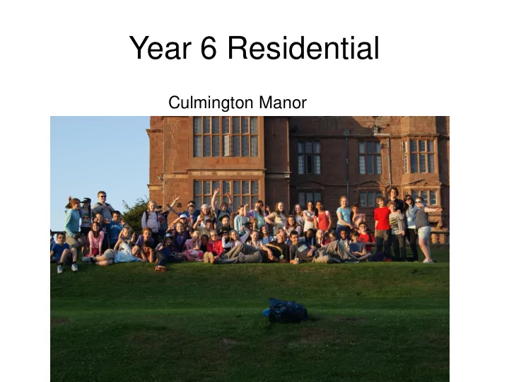 year 6 residential