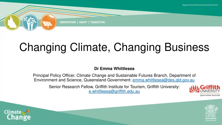 changing climate changing business