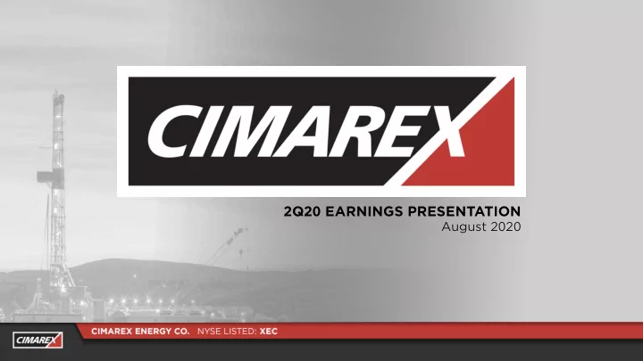2q20 earnings presentation