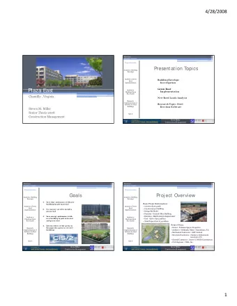 Plaza East  Plaza East  Analysis 3:  Im plem entation  Checking Green  Roof Loads  Chantilly ,