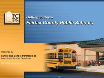 Presented by  Family and School Partnerships  Instructional Services Department