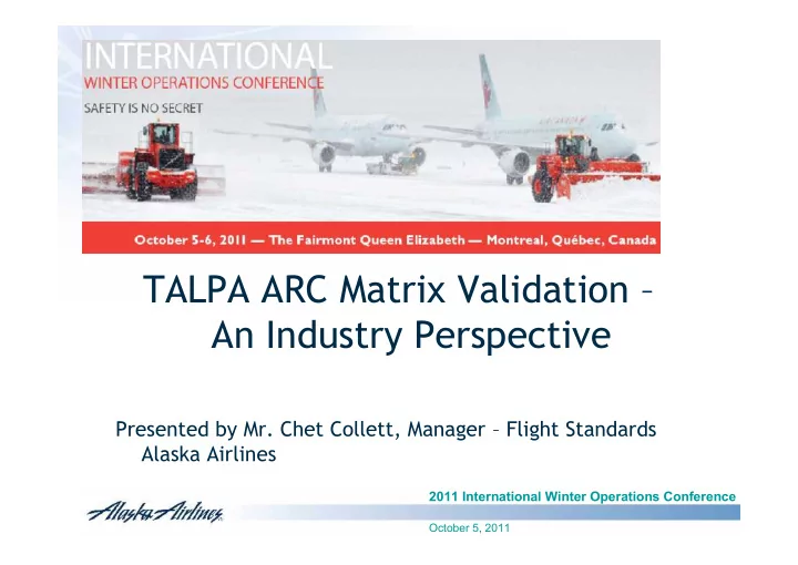 talpa arc matrix validation an industry perspective