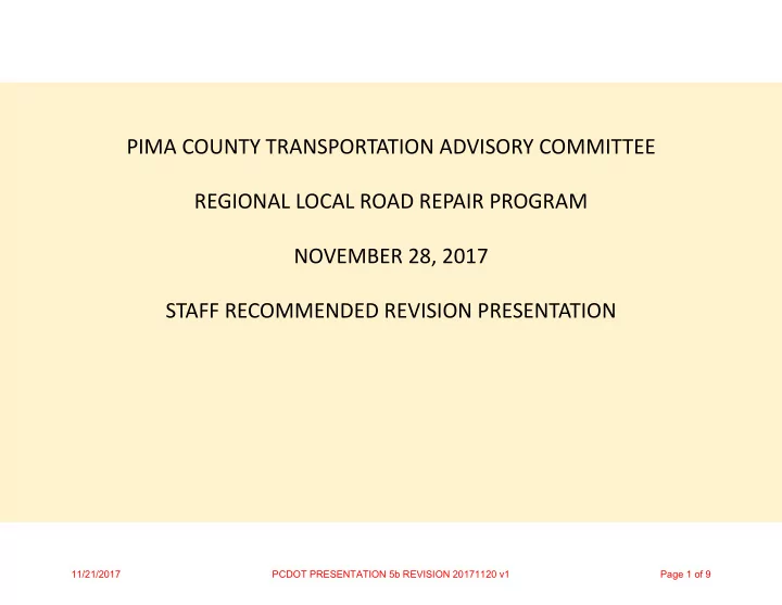pima county transportation advisory committee regional