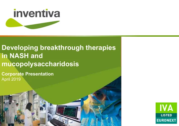 developing breakthrough therapies in nash and