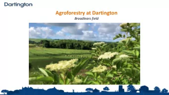 Agroforestry at Dartington  Broadlears field  Draft 1 - 22 August 2016  Draft 1 - 22 August 2016