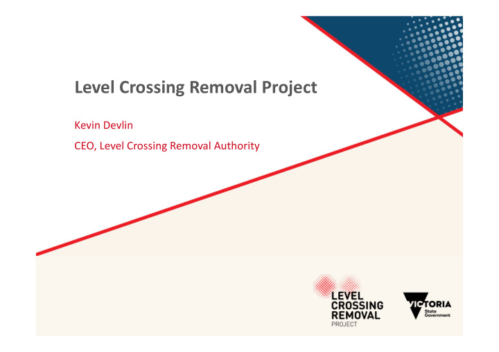 level crossing removal project