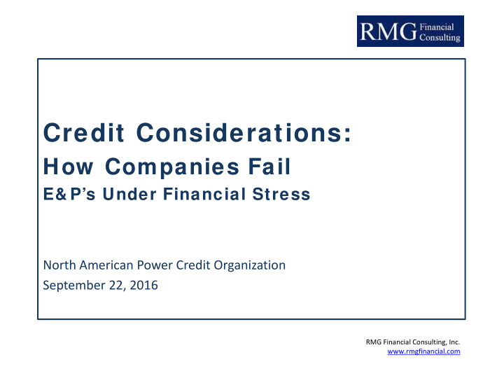 credit considerations