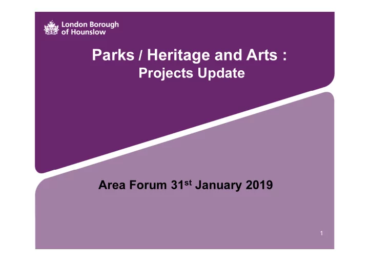 parks heritage and arts