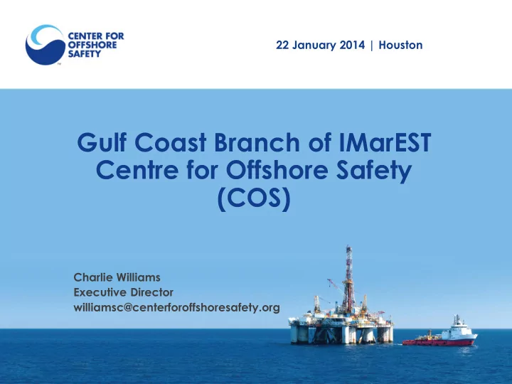 centre for offshore safety