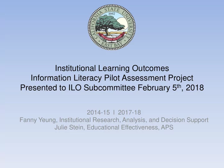institutional learning outcomes information literacy
