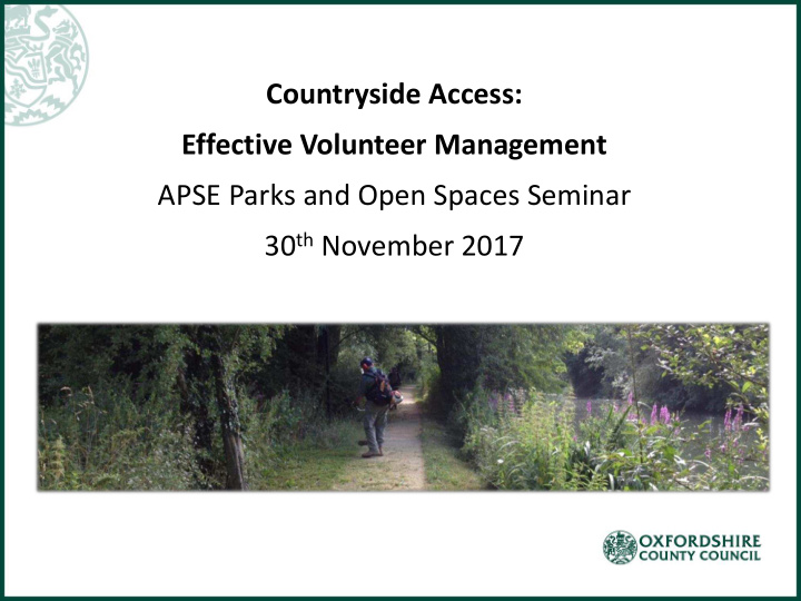 apse parks and open spaces seminar