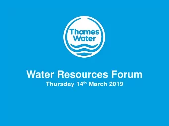 Water Resources Forum Thursday 14 th March 2019  An update.    Further consultation on our