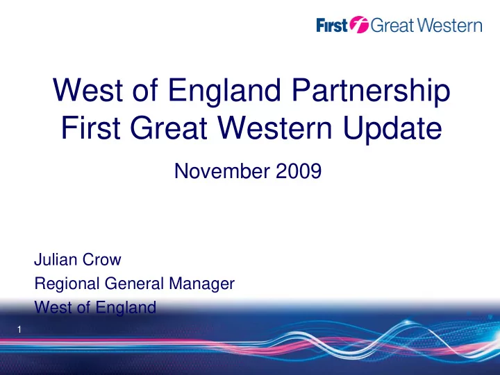 west of england partnership first great western update