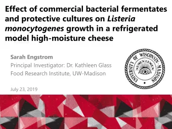 Effect of commercial bacterial fermentates and protective cultures on Listeria monocytogenes growth