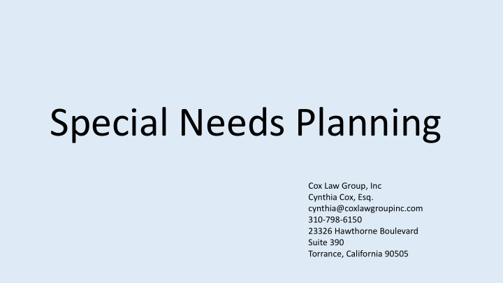 special needs planning