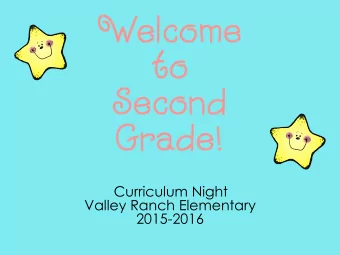 Curriculum Night  Valley Ranch Elementary  2015-2016  The staff at Valley Ranch Elementary believes