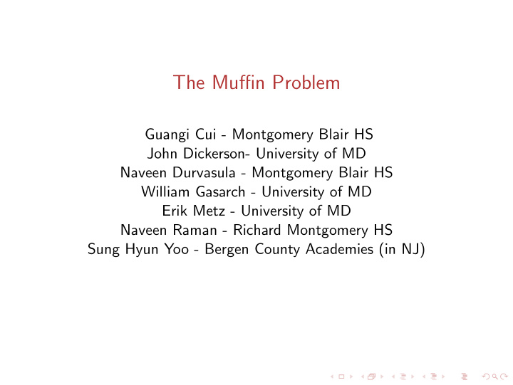 the muffin problem