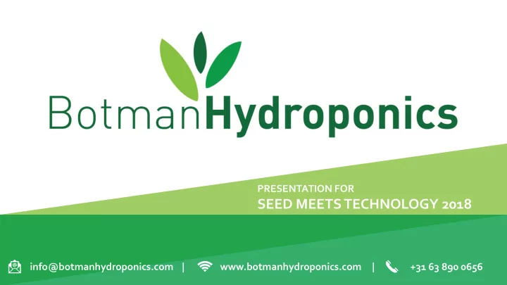 seed meets technology 2018