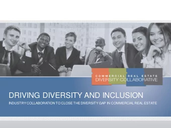 DRIVING DIVERSITY AND INCLUSION  INDUSTRY COLLABORATION TO CLOSE THE DIVERSITY GAP IN COMMERCIAL