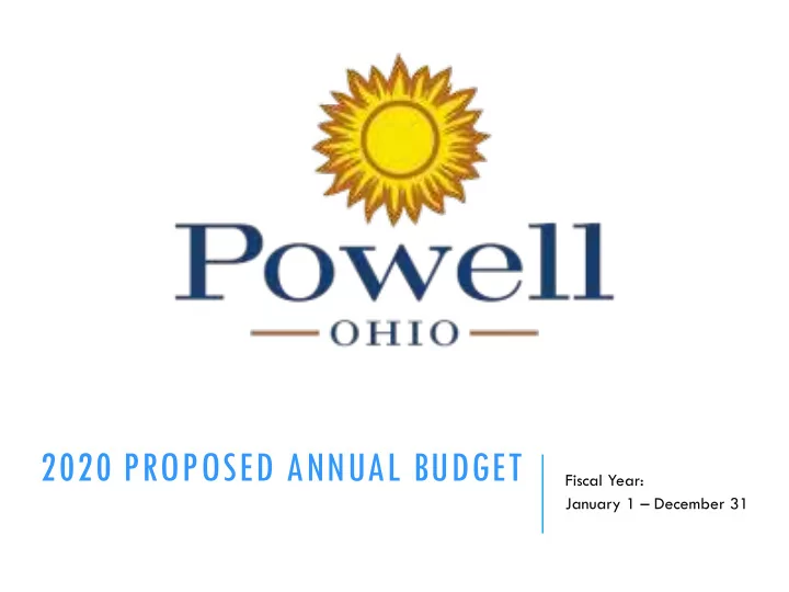 2020 proposed annual budget