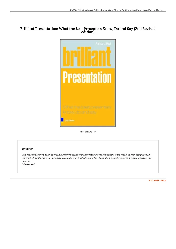 brilliant presentation what the best presenters know do