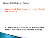 parent workshop supporting your child in mathematics all