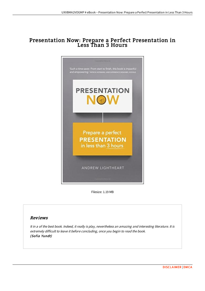 presentation now prepare a perfect presentation in