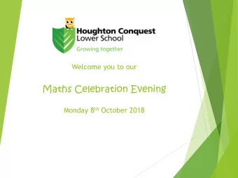 Maths Celebration Evening Monday 8 th October 2018  Outline of the evening  What is Maths