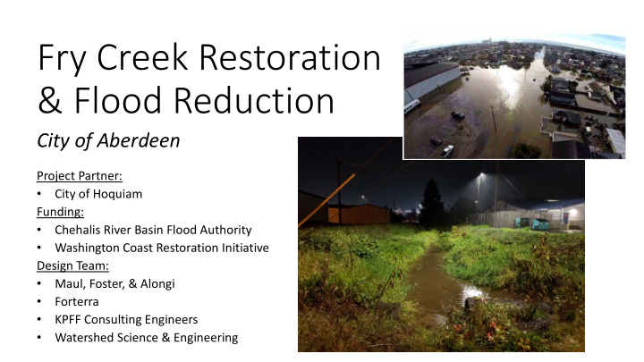 fry creek restoration flood reduction