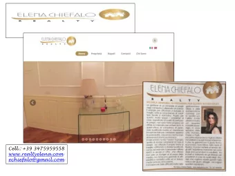 Cell.: +39 3475959558  www.realtyelena.com  echiefalo@gmail.com  REAL ESTATE  AREA ORIENTATION  FOR