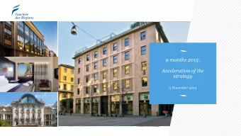 9 months 2015:  Acceleration of the  strategy  5 November 2015  CONTENTS &gt; KEY EVENTS OF THE