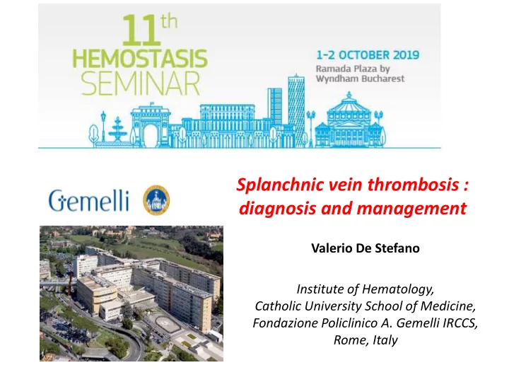 splanchnic vein thrombosis